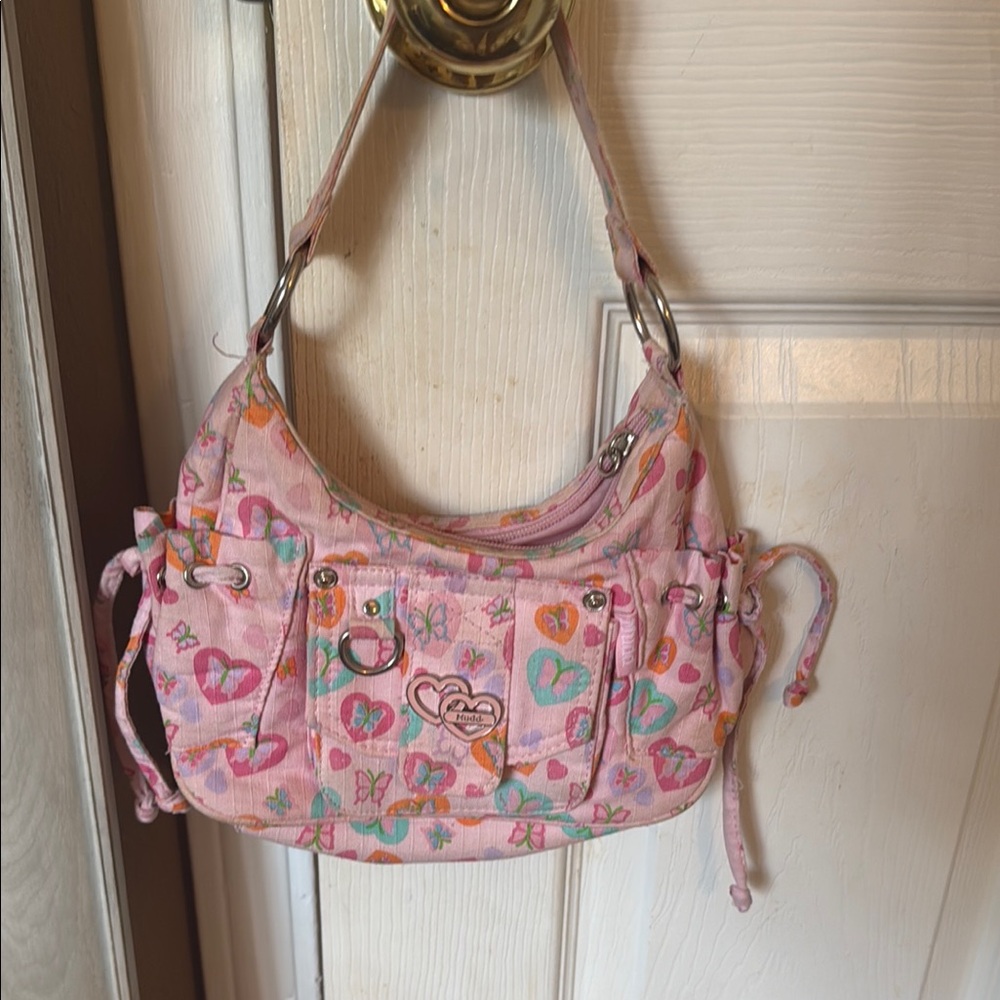Pink Heart Patterned Kids Bag